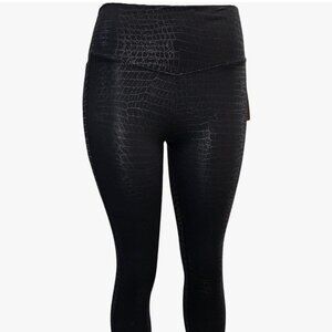 Victoria Secret Active Ultimate High Waist Black Snake Skin Metallic Legging